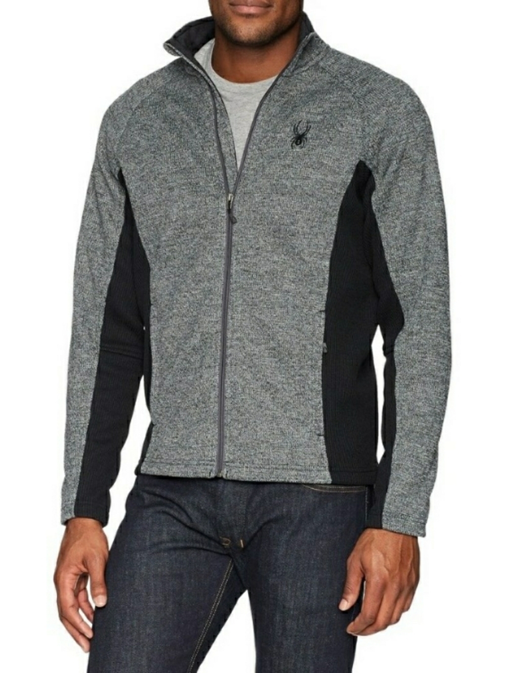 Spyder Constant Charcoal Gray Heathered Full Zip Jacket